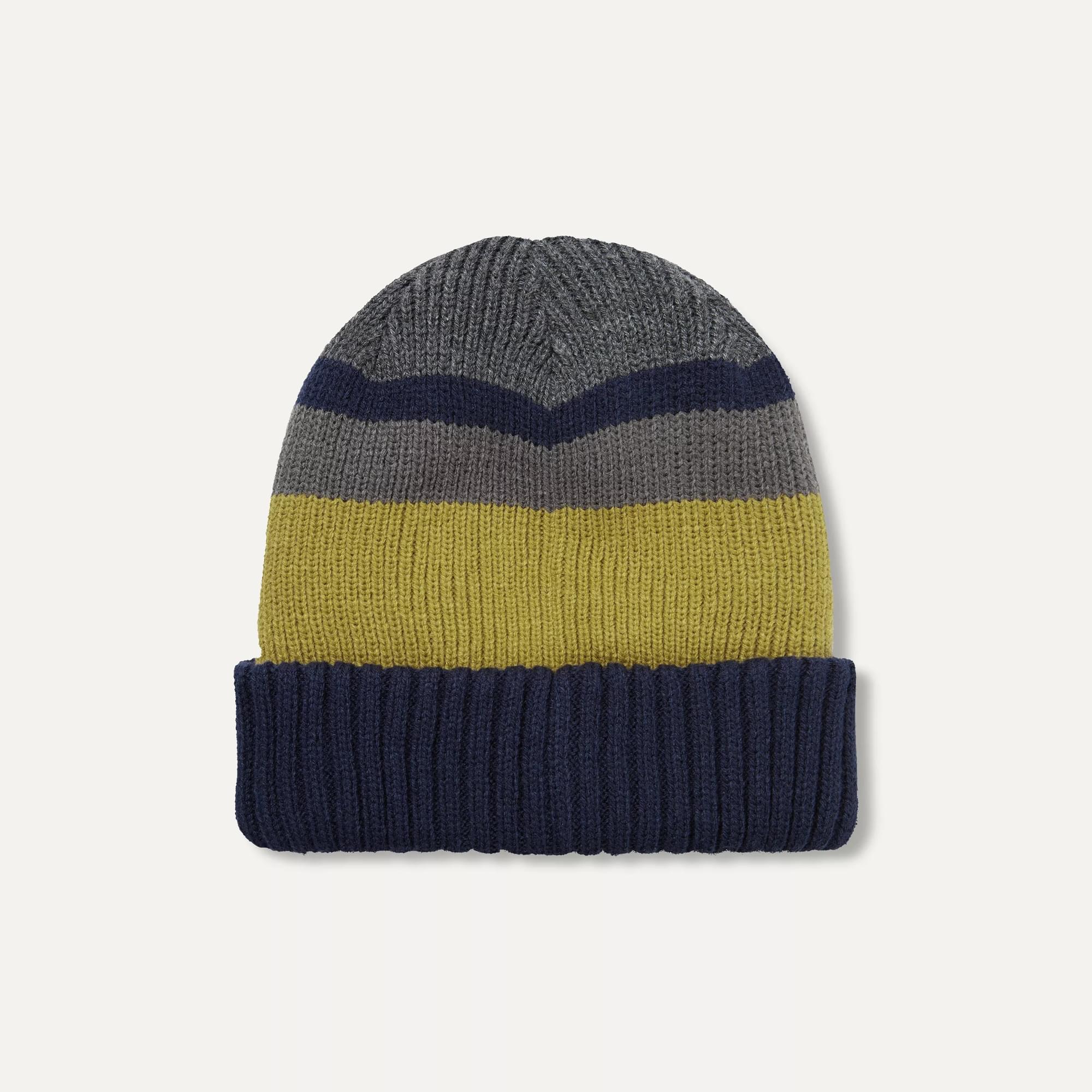 KNIT STRIPE BEANIE V2 [BLACK / CREAM]