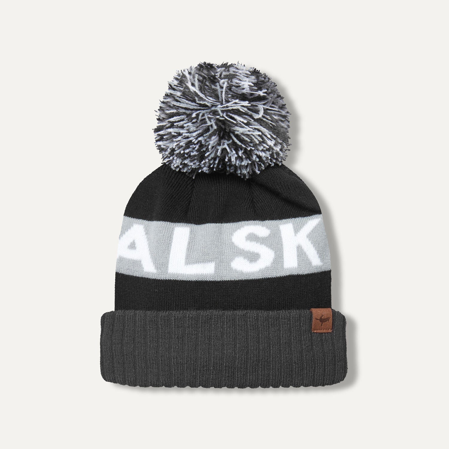Gray bobble hat top