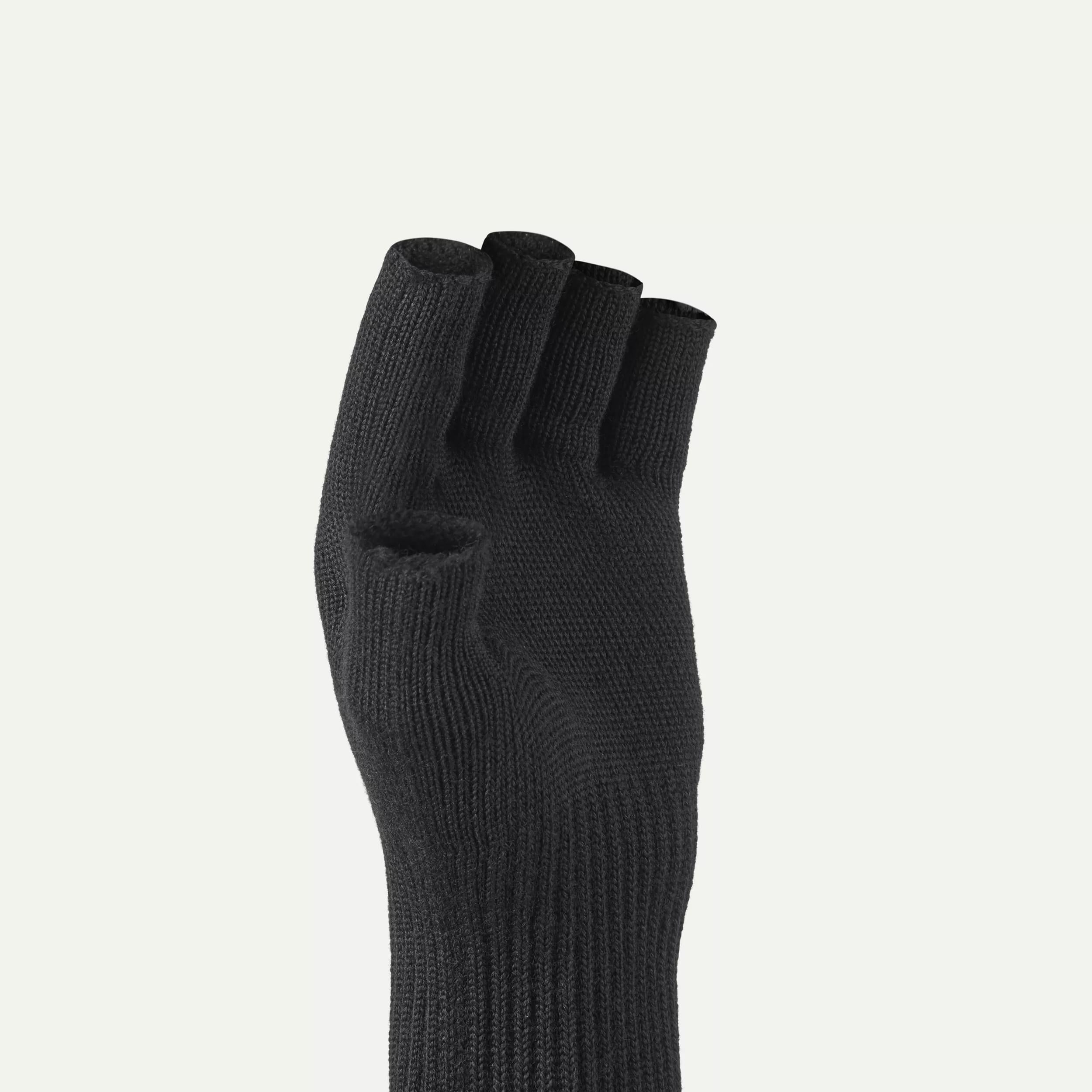  SEALSKINZ Unisex Merino Fingerless Glove Liner, Black